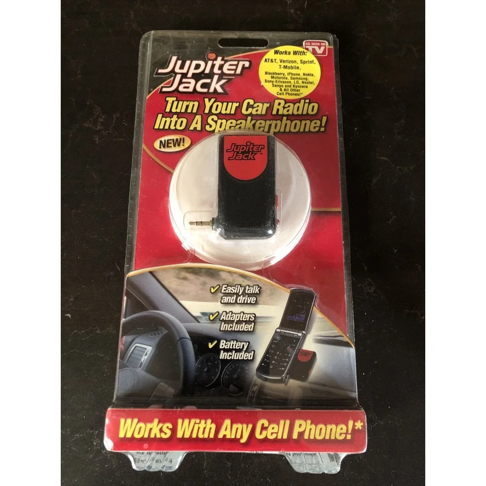 Jupiter Jack Cell Phone HANDS FREE Car Speakerphone Converter 6‎ NEW Adapter Kit